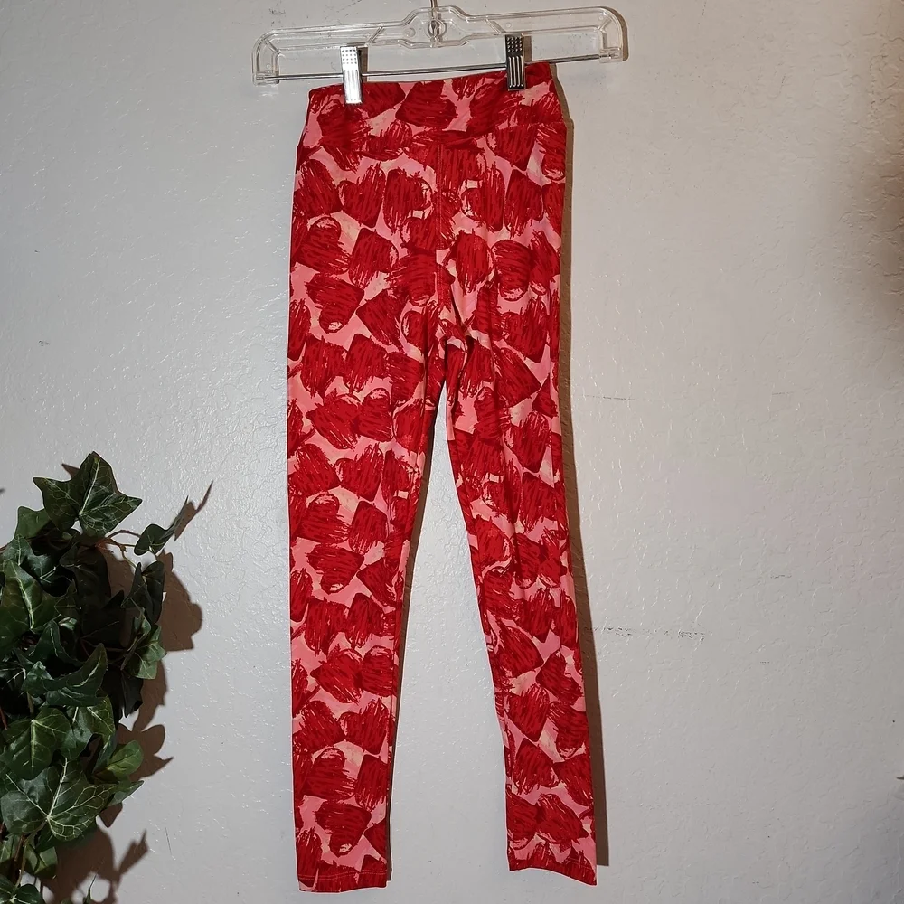 LULAROE Tween Valentine Heart Patterned Stretch Pant Legging